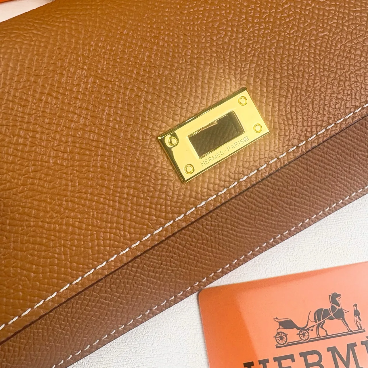 Hermes Wristlet Wallet in Pink & Brown · view 7