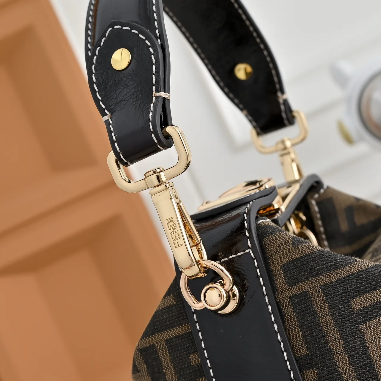 Fendi Canvas Hobo Bag in Brown · view 4