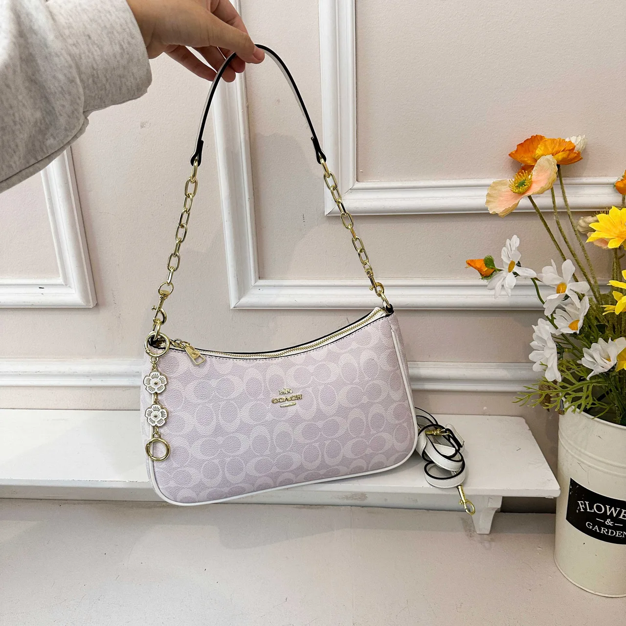 Coach Shoulder Bag in Black & Beige & Blue & Brown & Pink & Purple · view 6