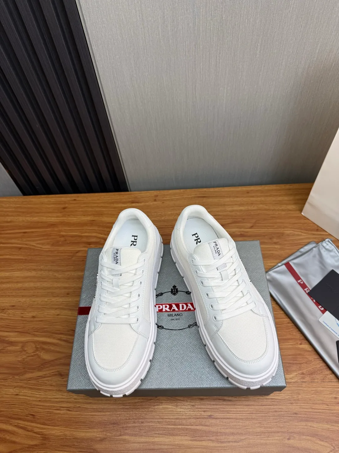 Prada Cowhide Sneakers in White · view 2