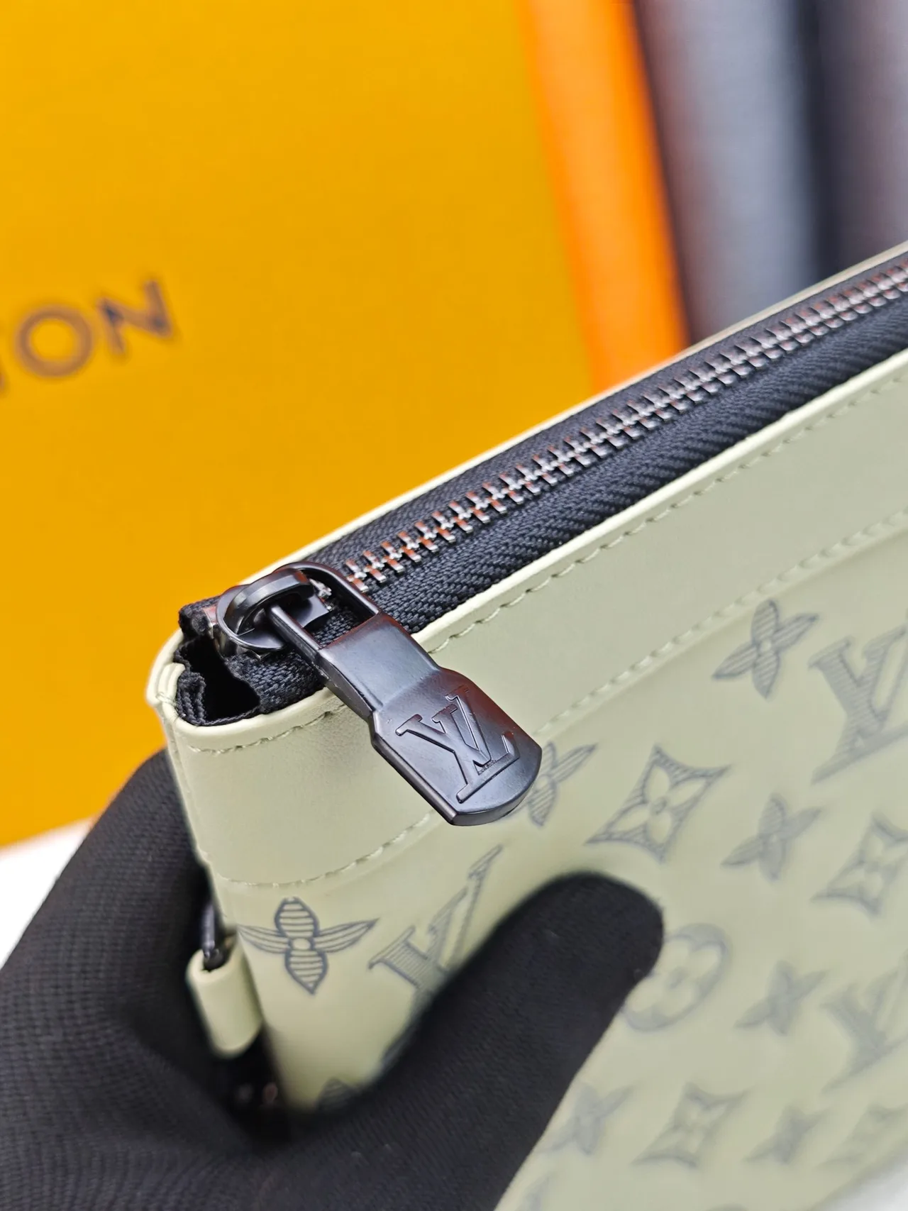 Louis Vuitton Canvas Wristlet Pouch in Green · view 7