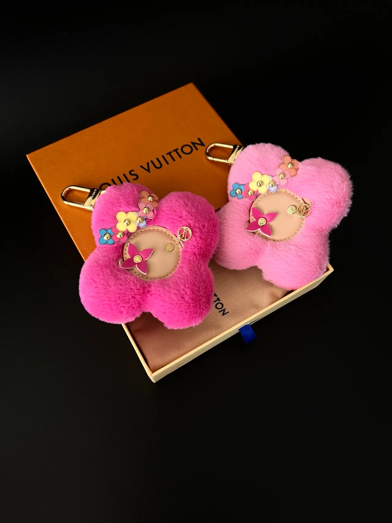 Louis Vuitton Flower Bag Charm in Black & White & Brown & Beige & Purple & Red & Pink & Blue & Yellow · view 4