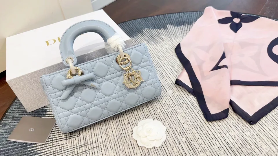 Dior Bow D-Joy Bag in Brown / Blue / Pink / White / Black · view 2