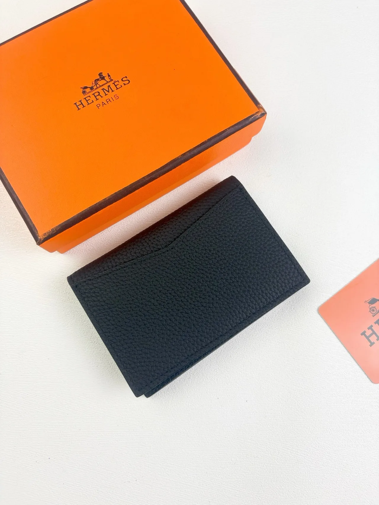 Hermes Calvi Cardholder in Grey & Blue & Red & Brown & Beige & Green & Orange & Pink · view 6