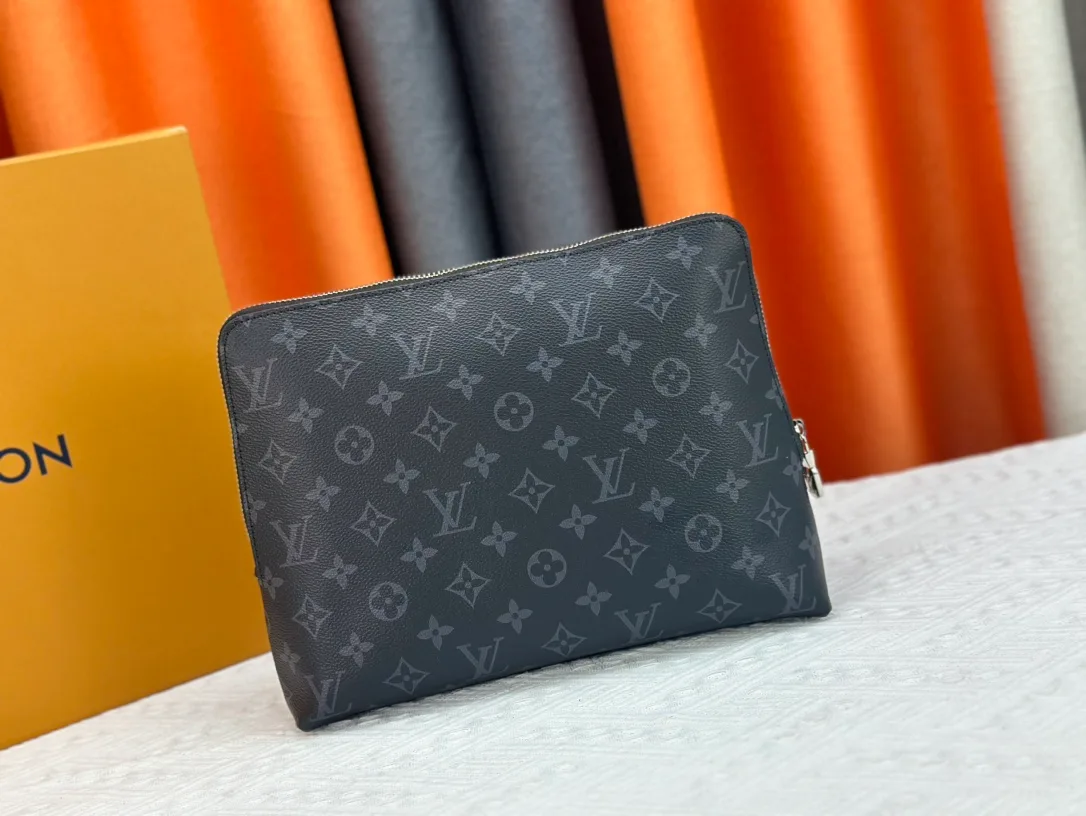 Louis Vuitton Canvas Smooth Clutch in Grey · view 3