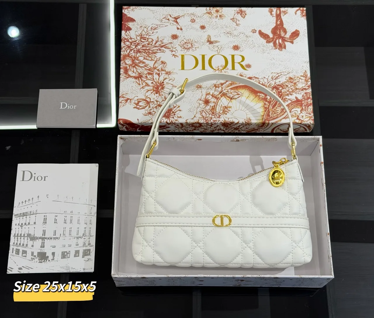 Dior Chain shoulder bag in White / Pink / Beige / Burgundy / Black / Grey / Blue · view 1