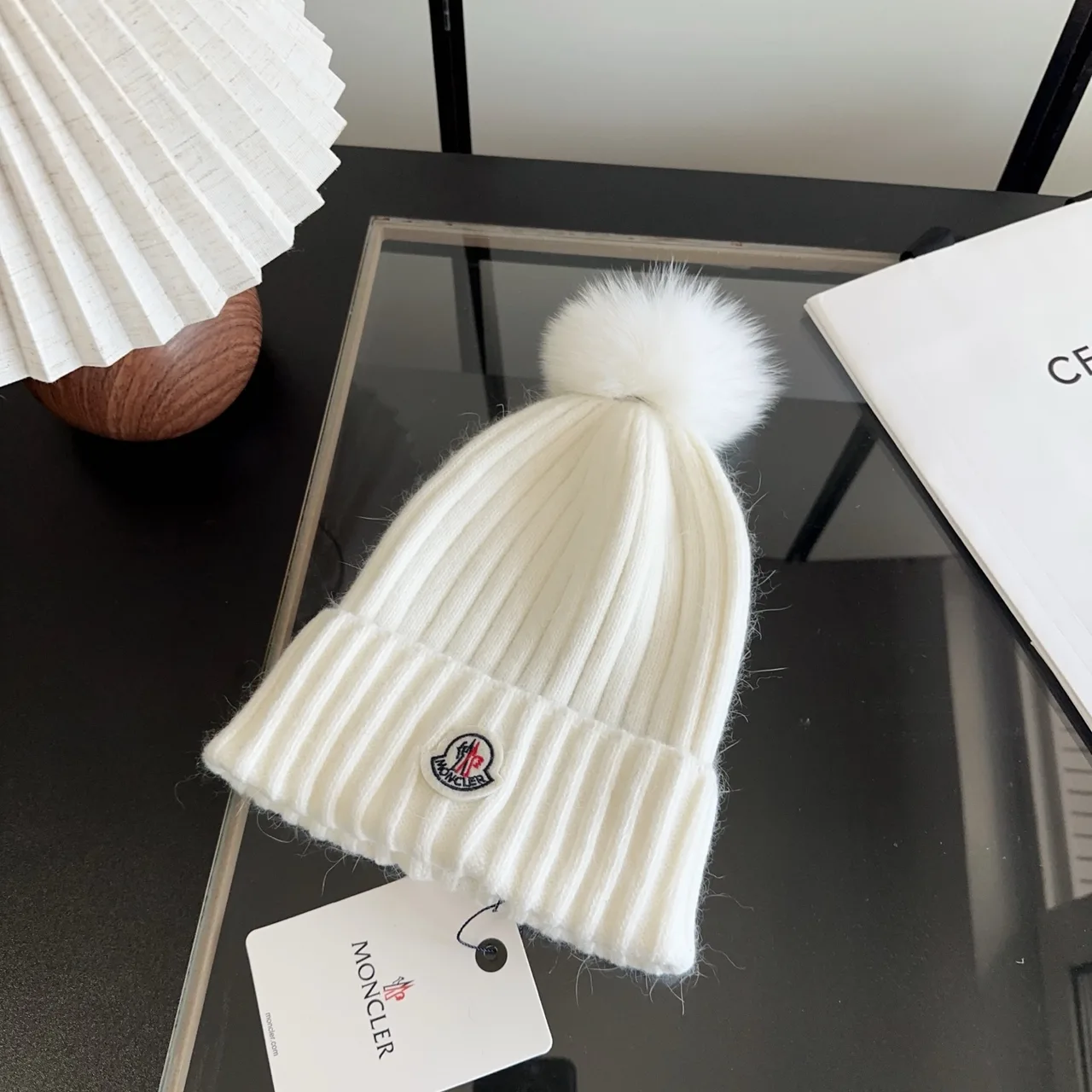 Moncler Beanie in White · view 2