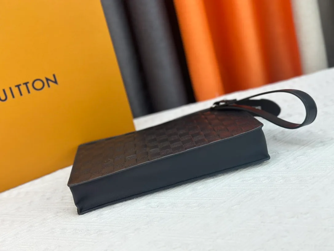 Louis Vuitton Canvas Woven Clutch in Black · view 5