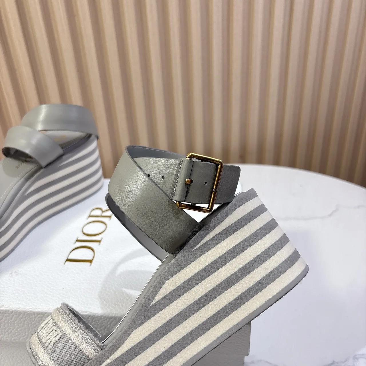 Dior Wedge Sandals in Grey / Black · view 8