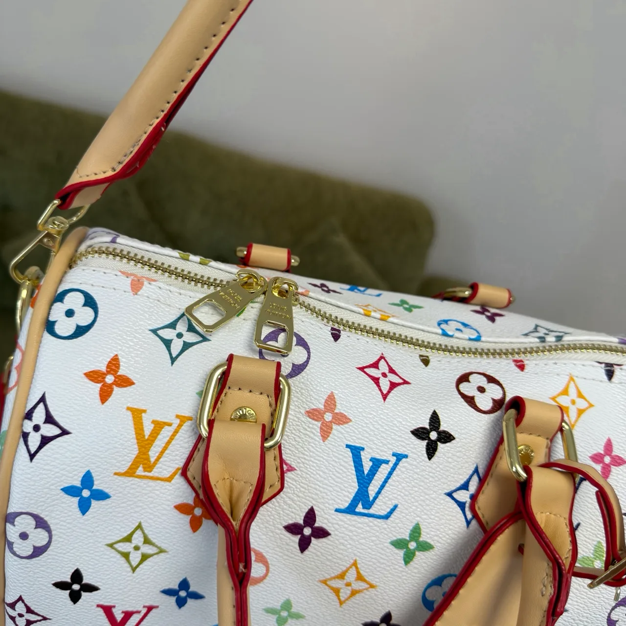 Louis Vuitton Boston Bag in Brown & Black & White · view 5