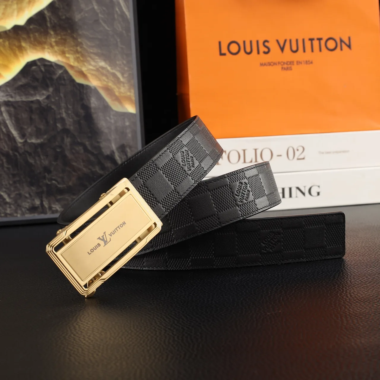 Louis Vuitton Damier Automatic Belt in Black · view 2