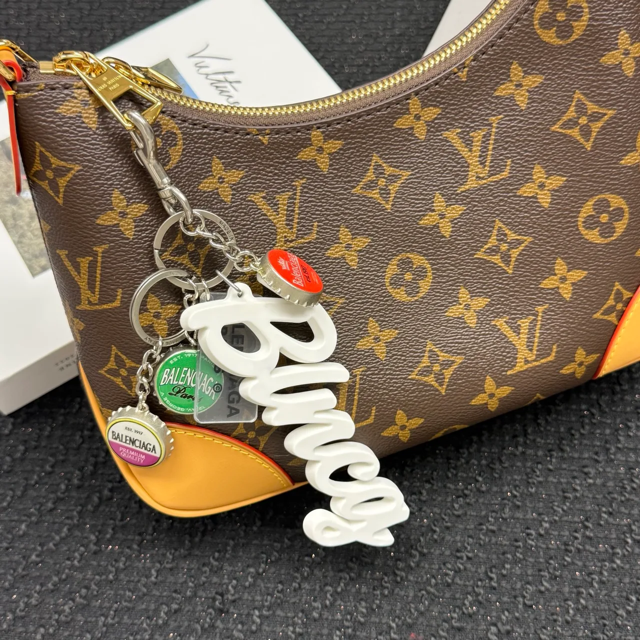 Balenciaga Script Charm Chain in Silver · view 2
