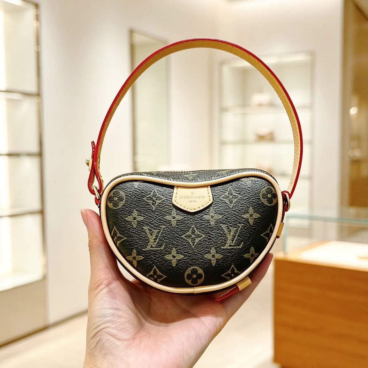 Louis Vuitton Monogram Crescent Bag in Brown & White · view 4