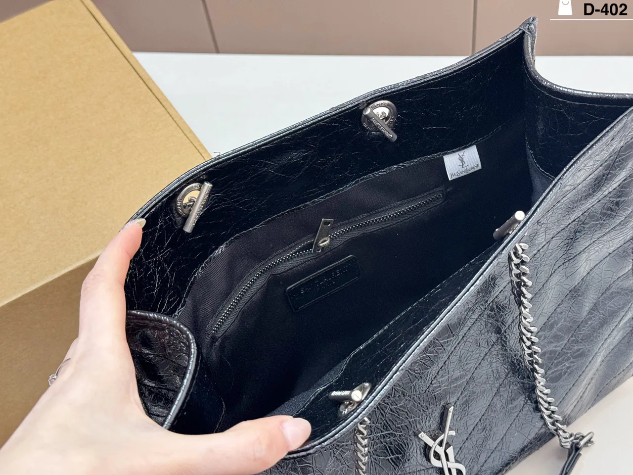 Saint Laurent Sheepskin Crossbody Bag in Black · view 9