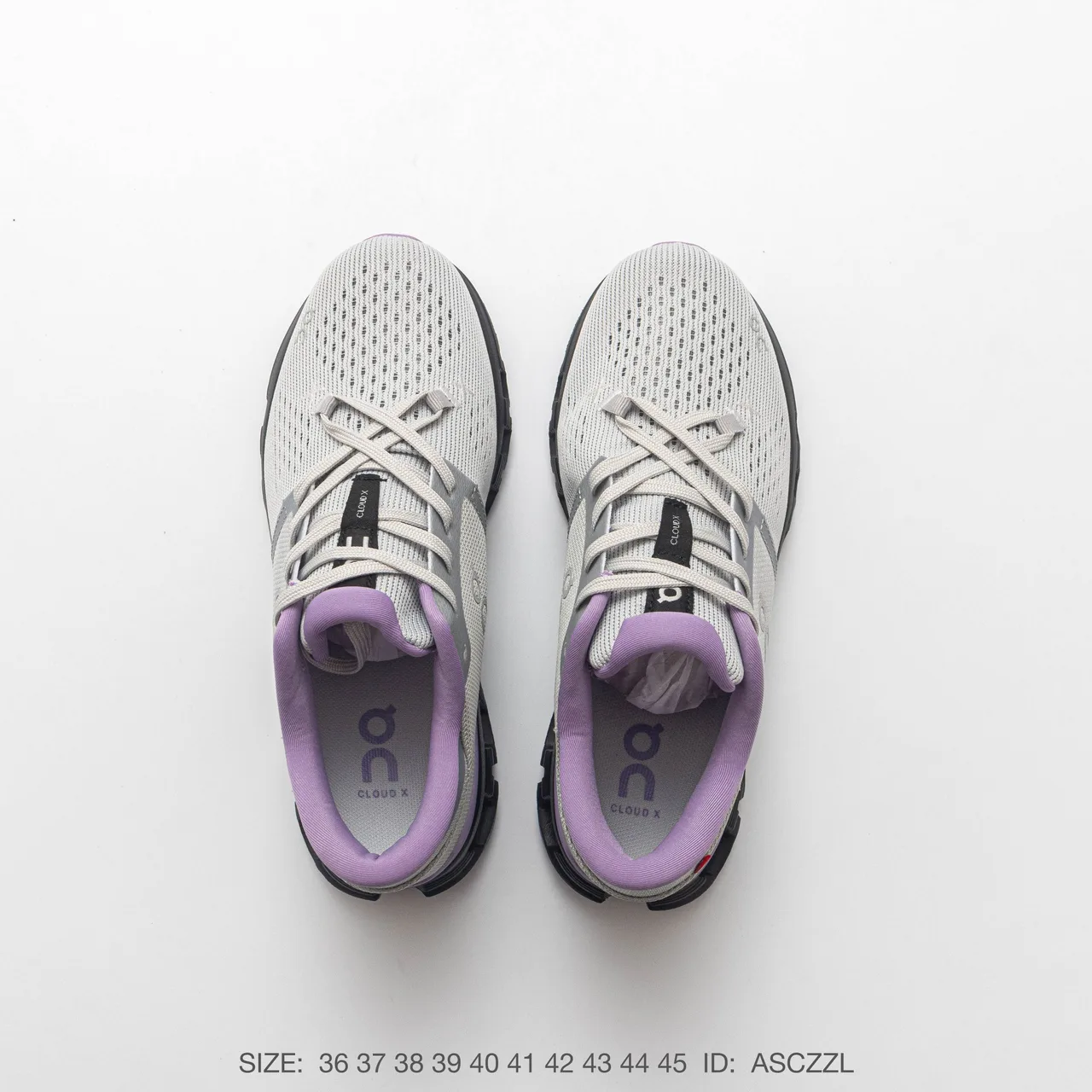 On Cloud X4 Mesh Lace-Up Running Shoes in Grey · view 2