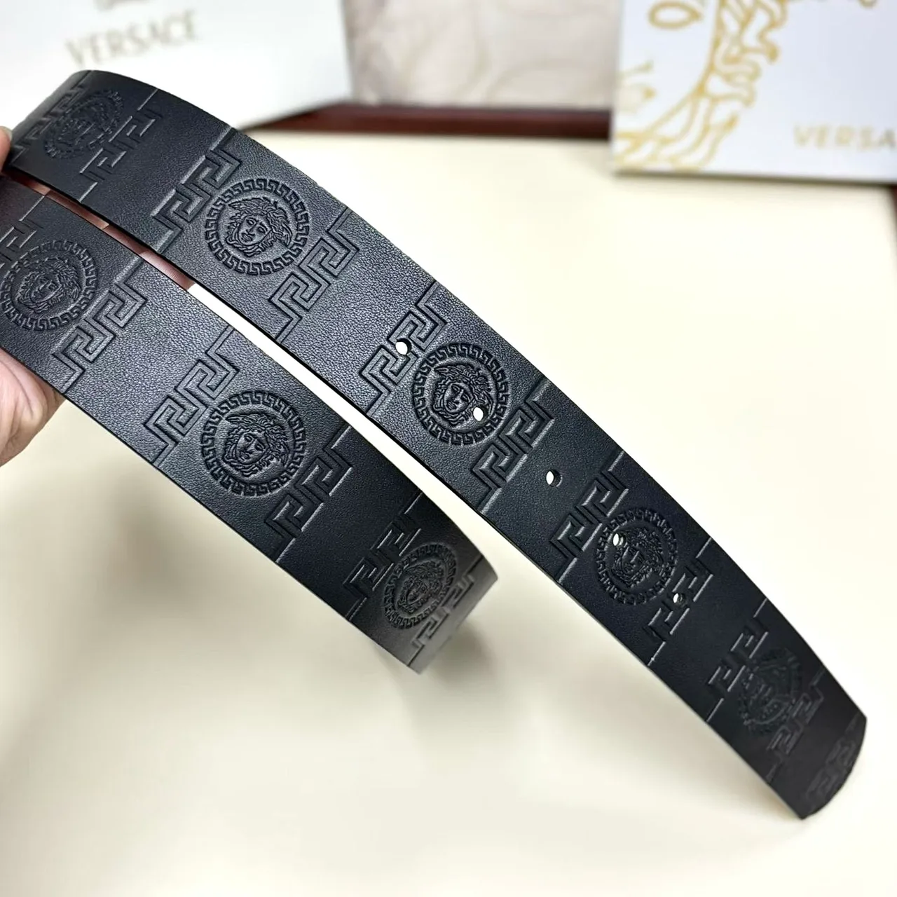 Versace Medusa Buckle Belt in Black · view 7