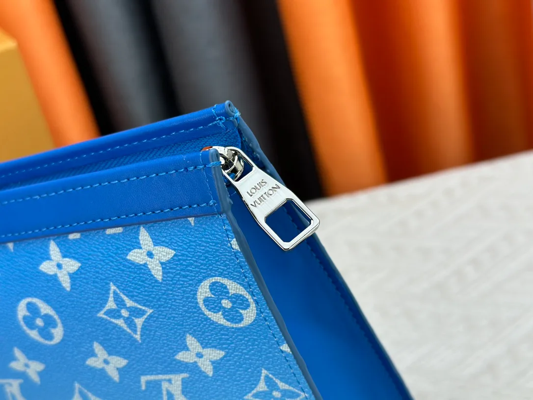 Louis Vuitton Canvas Clutch in Blue · view 6