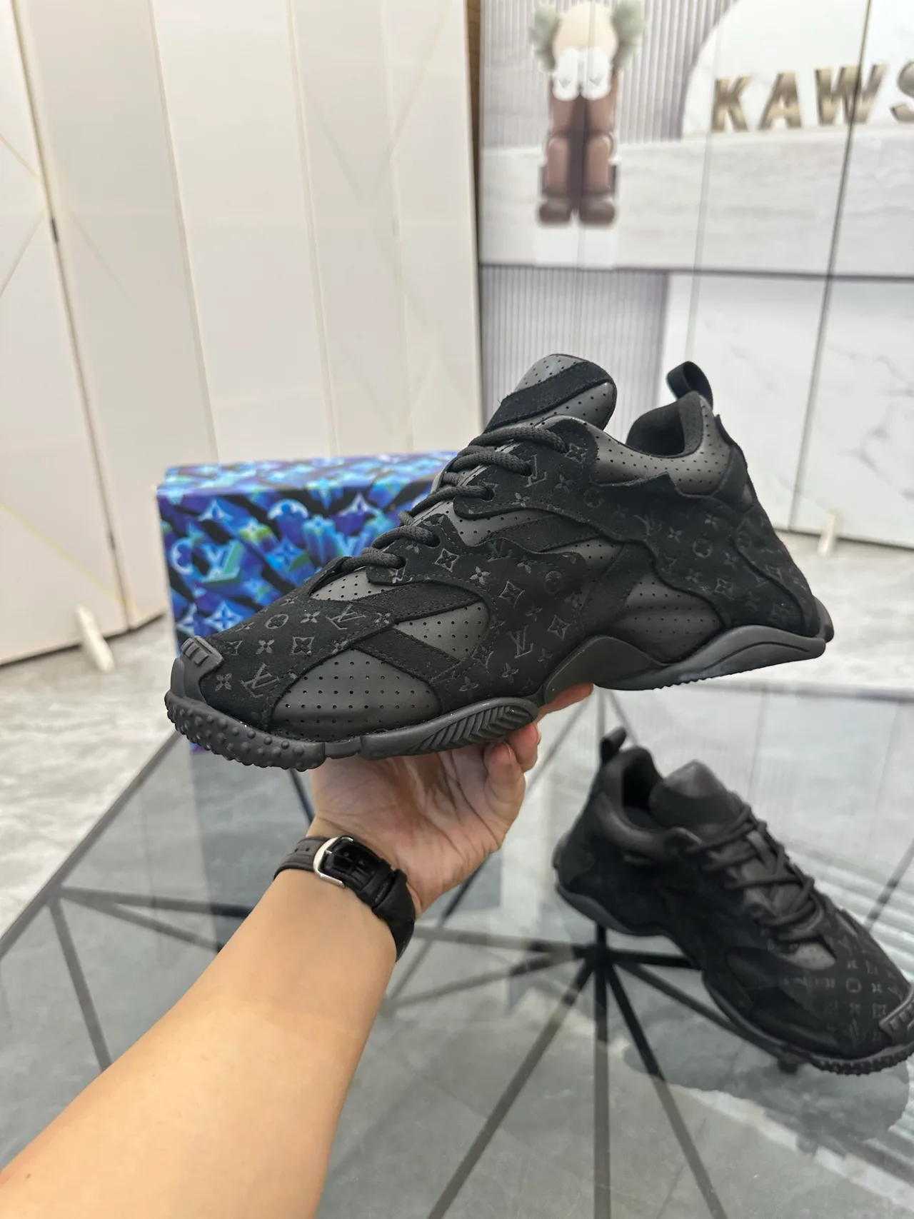 Louis Vuitton Cowhide Sneakers in Black · view 6