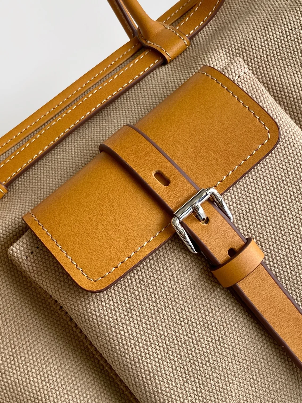 Prada Canvas Flap Shoulder Bag in Beige · view 7