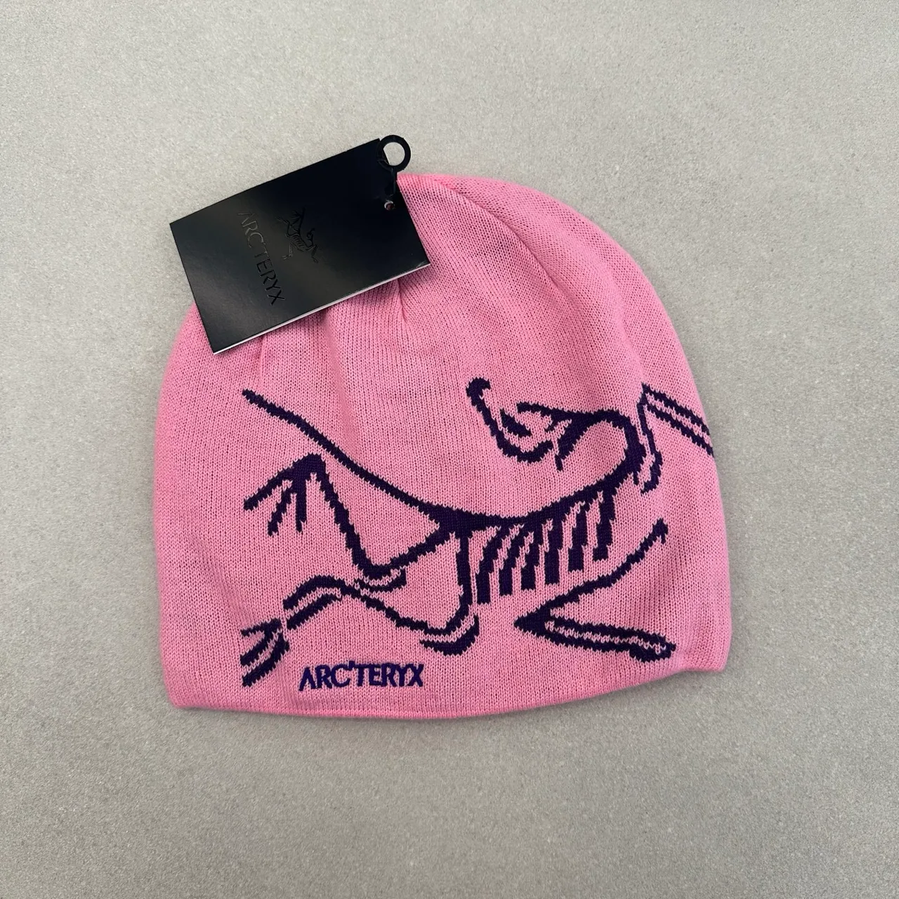 Arc'teryx Bird Motif Beanie in Brown & Blue & Black & Pink & Yellow & Grey & Orange & Purple · view 3