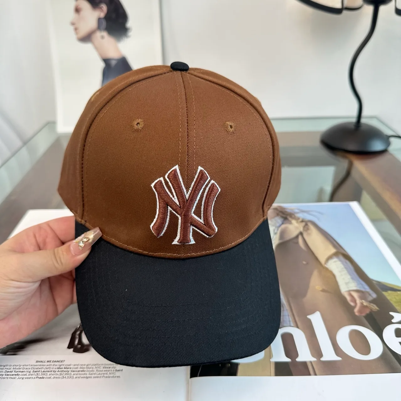 New Era Embroidered Baseball Cap in Brown · view 4