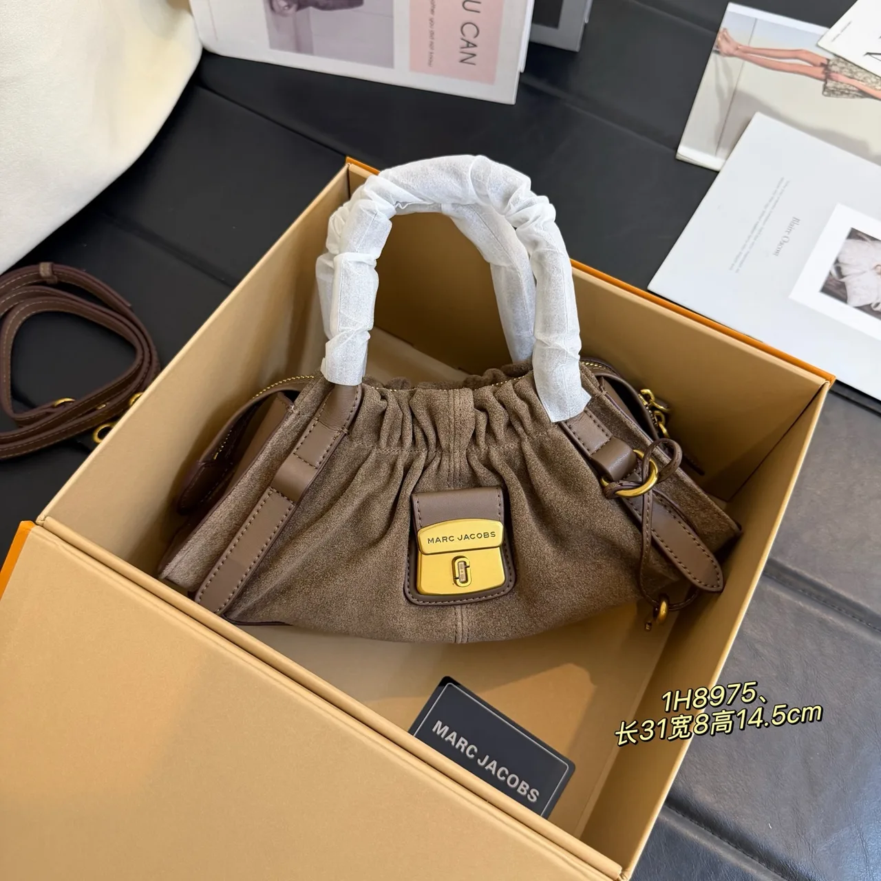 Marc Jacobs Cowhide Top-Handle Bag in Beige · view 2