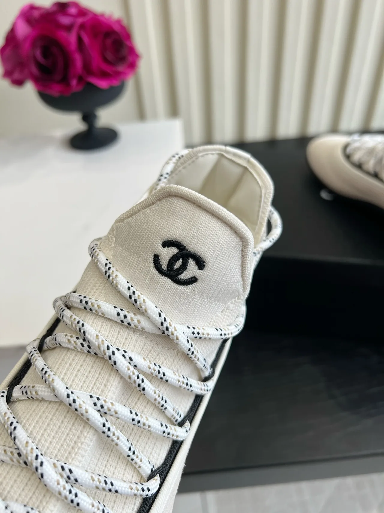 Chanel Sheepskin Sneakers in Cream · view 8
