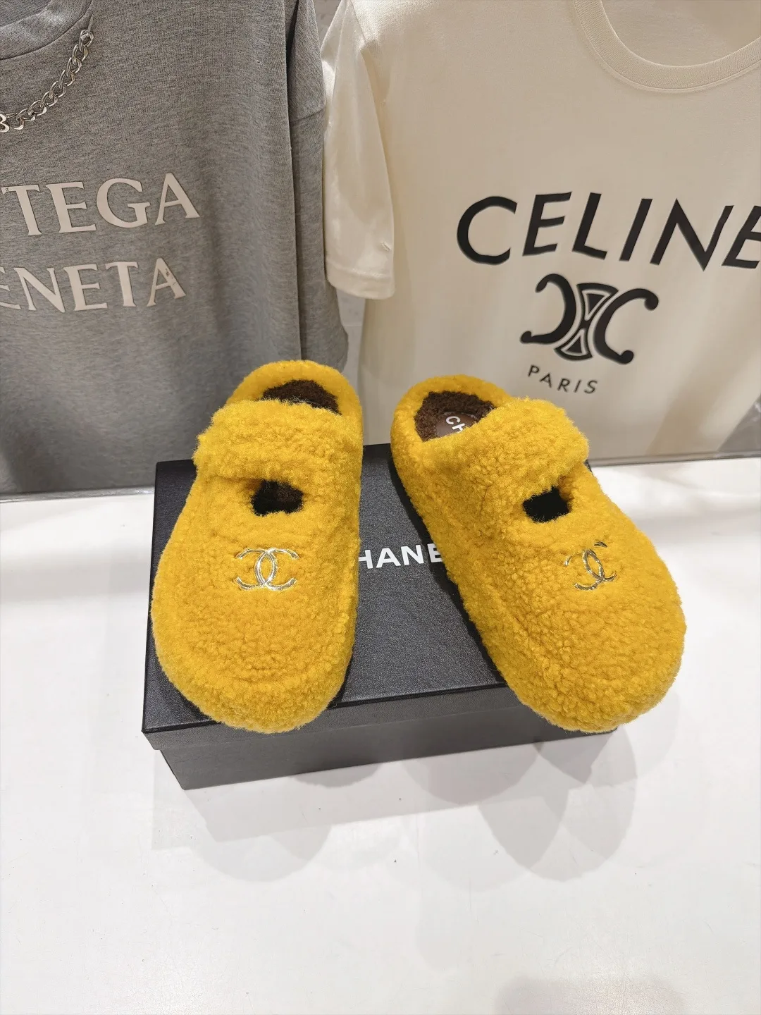 Chanel Slippers in Yellow · view 2