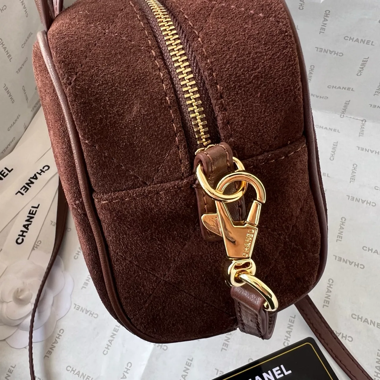 Chanel Quilted Handbag in Brown · view 7