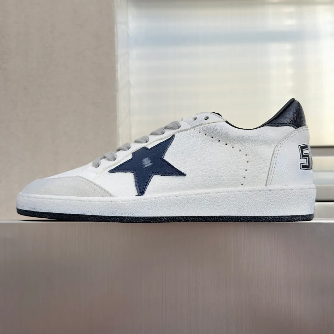 Golden Goose Cowhide Ball Star Sneakers in White · view 2