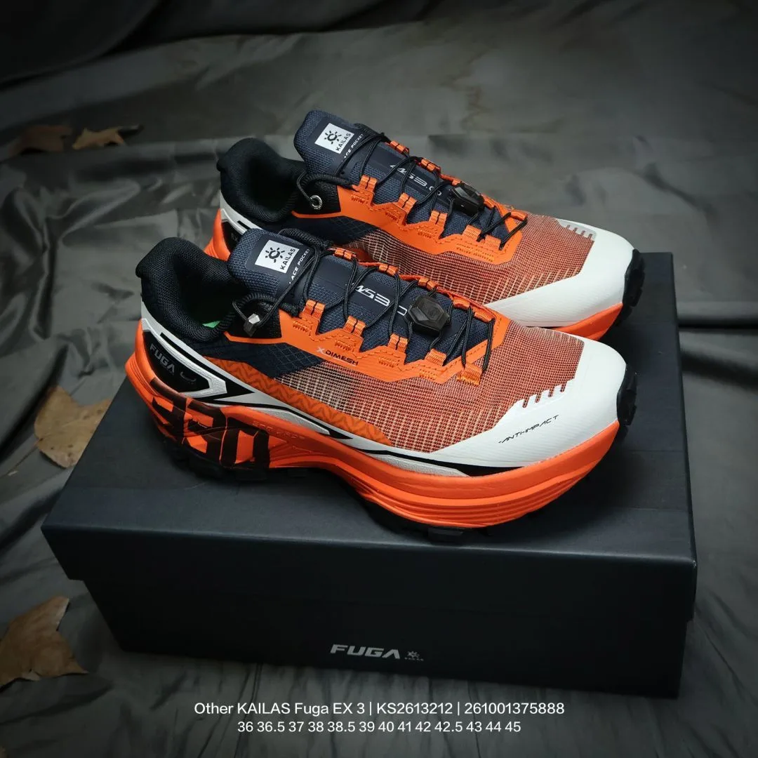 Kailas Fuga EX 3 trail sneakers in White & Orange & Black · view 6