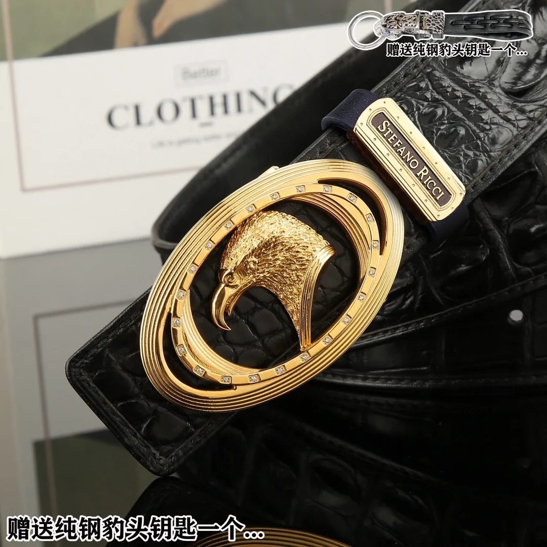 Stefano Ricci Eagle Buckle Belt in Black · view 7