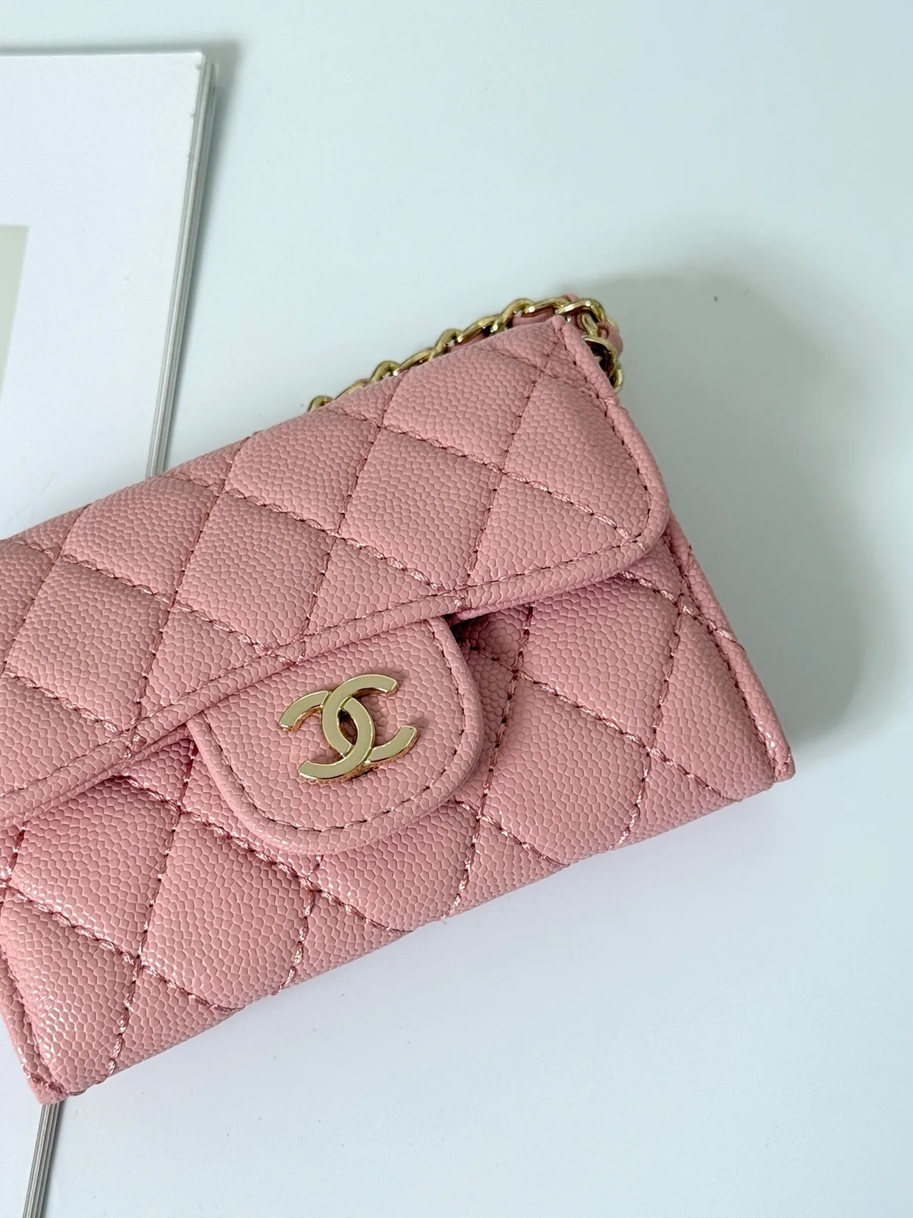 Chanel Quilted Wallet in Pink · view 4