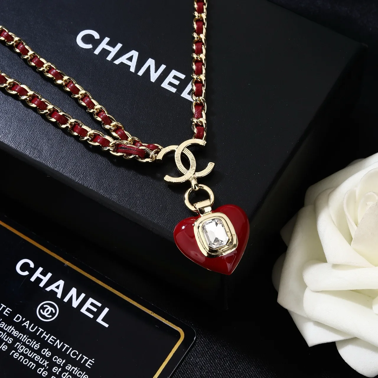 Chanel Chain Belt in Red · view 6