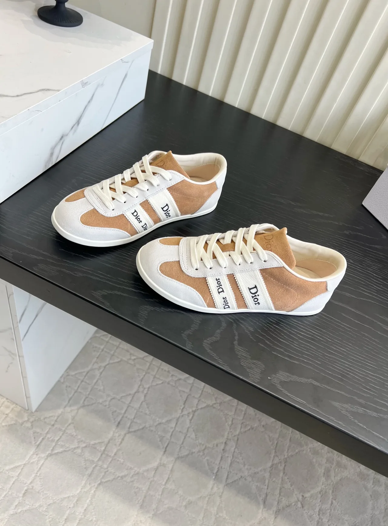 Dior Cowhide Wool Sneakers in White · view 2