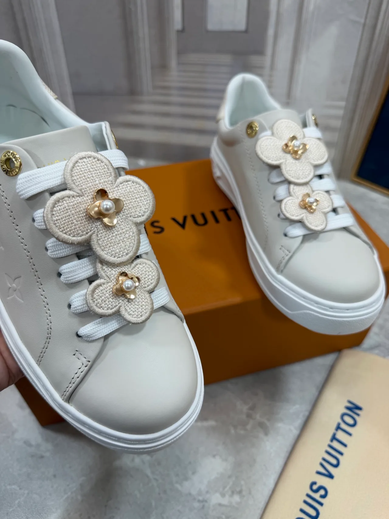 Louis Vuitton Smooth Sneakers in Grey · view 7