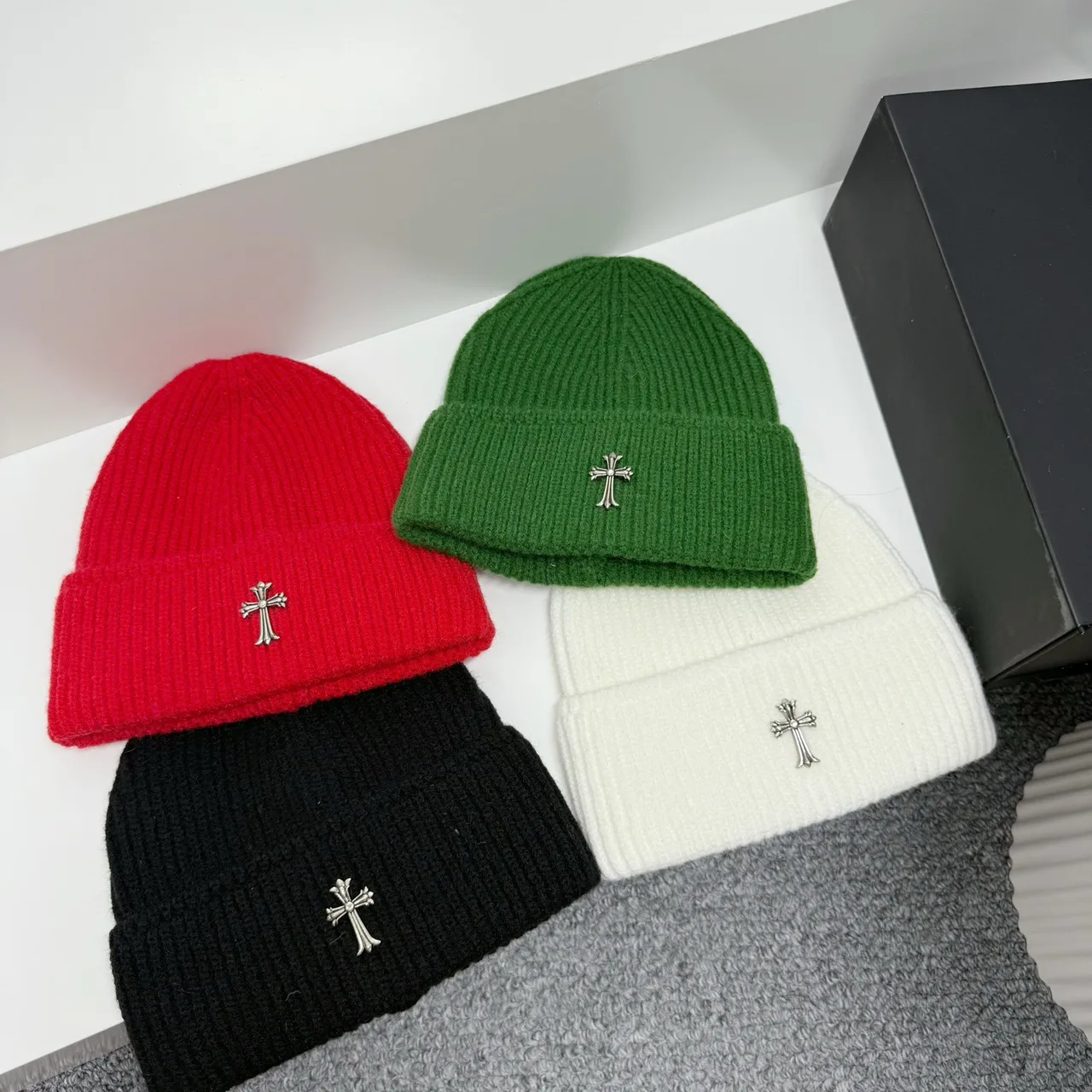 Chrome Hearts Beanie in Grey & Brown & Yellow & Red & Green & Blue & Black & White & Pink & Burgundy · view 4