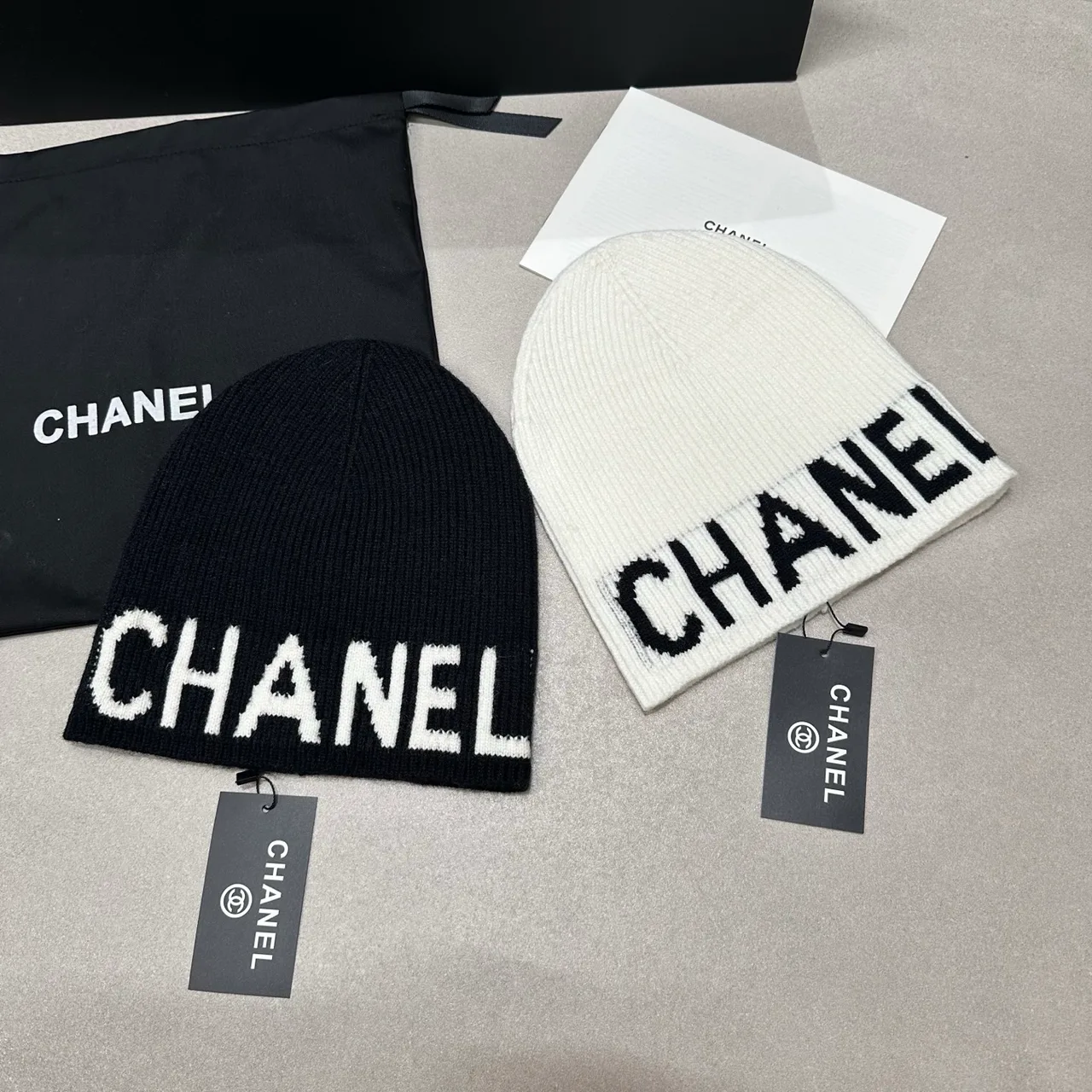 Chanel Letter Beanie in Black & White · view 7