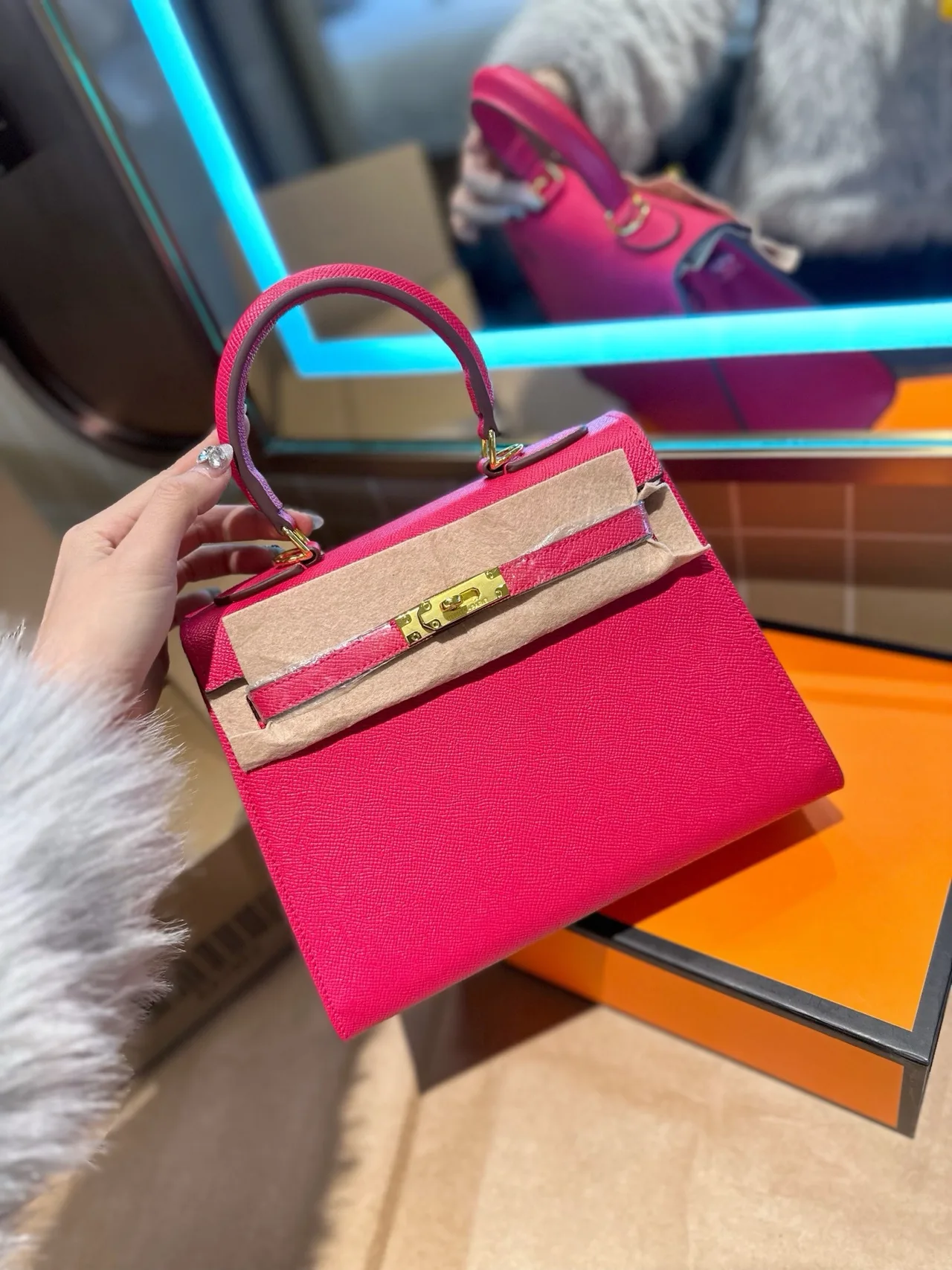 Hermes Kelly Bag in Blue / Grey / Pink / White / Tan / Black · view 3