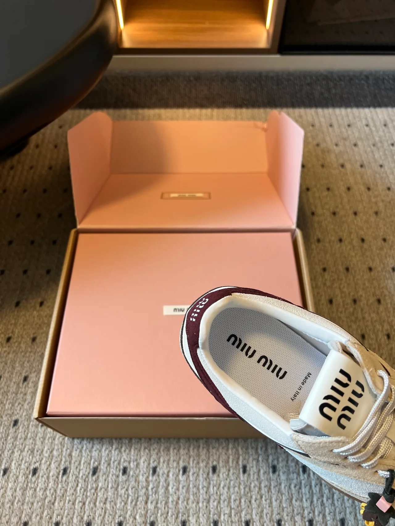 Miu Miu Low-Top Sneakers in Cream · view 8