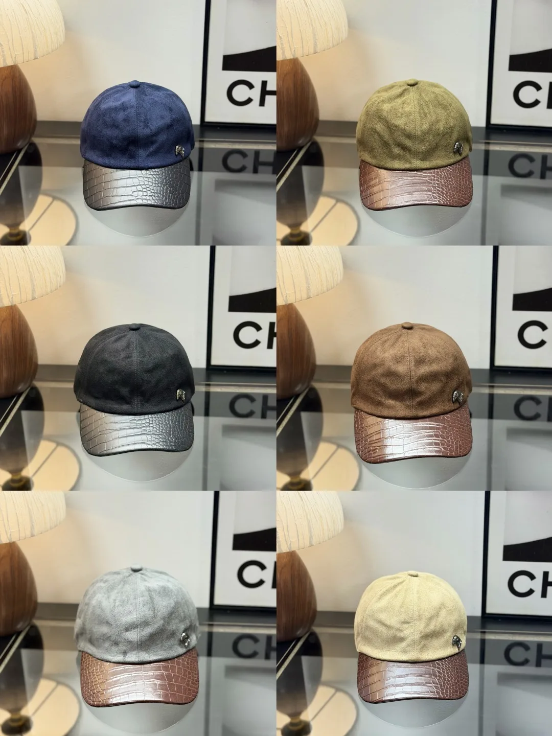 Stefano Ricci Panel-Bill Baseball Cap in Beige & Blue & Green & Grey & Brown · view 2
