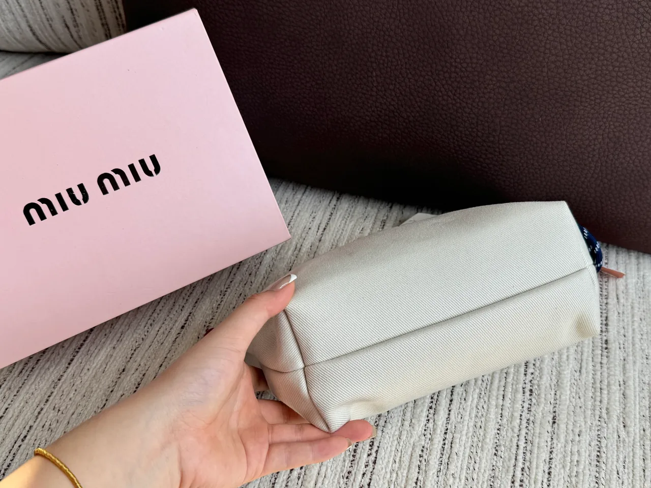 Miu Miu Woven Hobo Bag in White · view 5