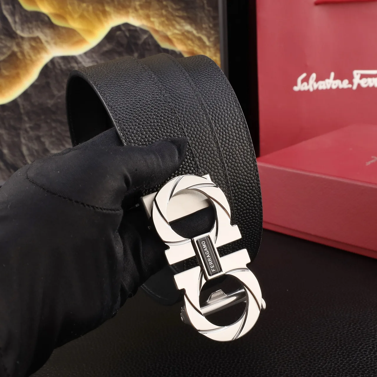 Ferragamo Automatic Belt in Black · view 5