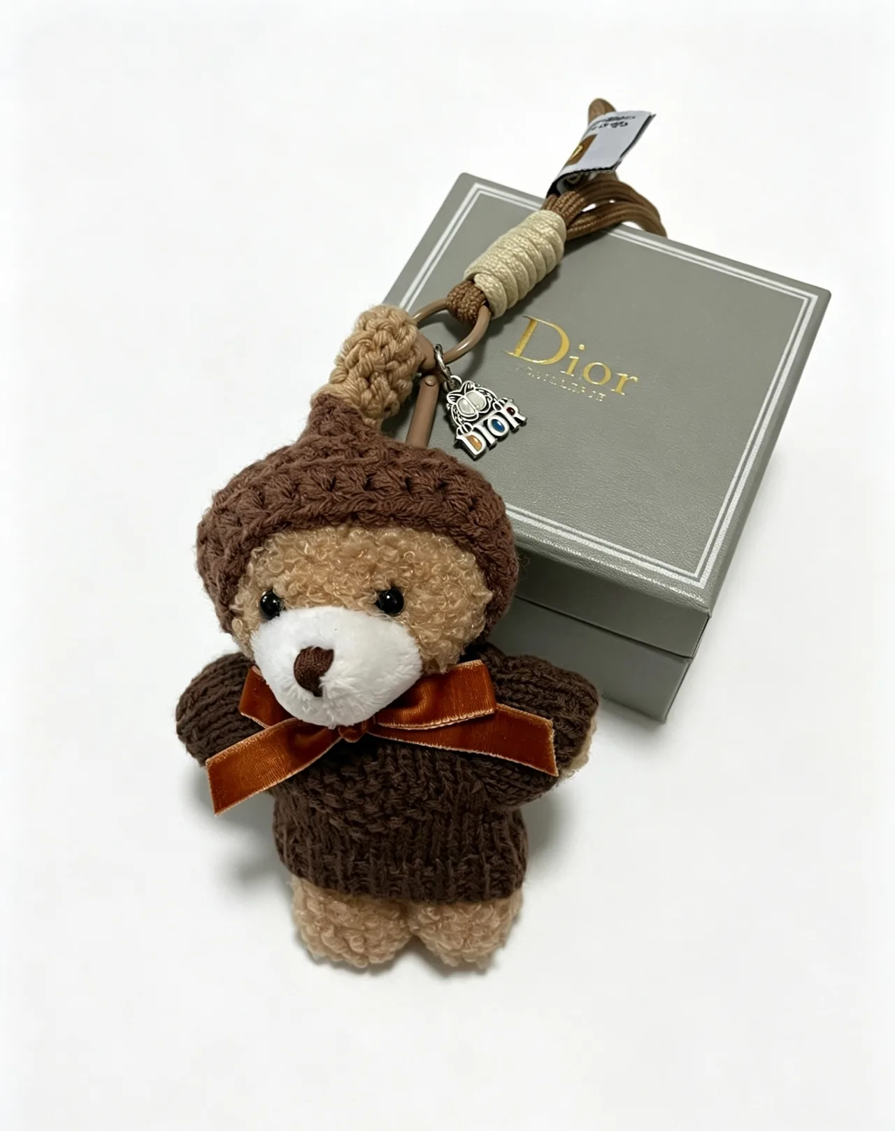 Dior Teddy Bear Bag Charm in Brown · view 5