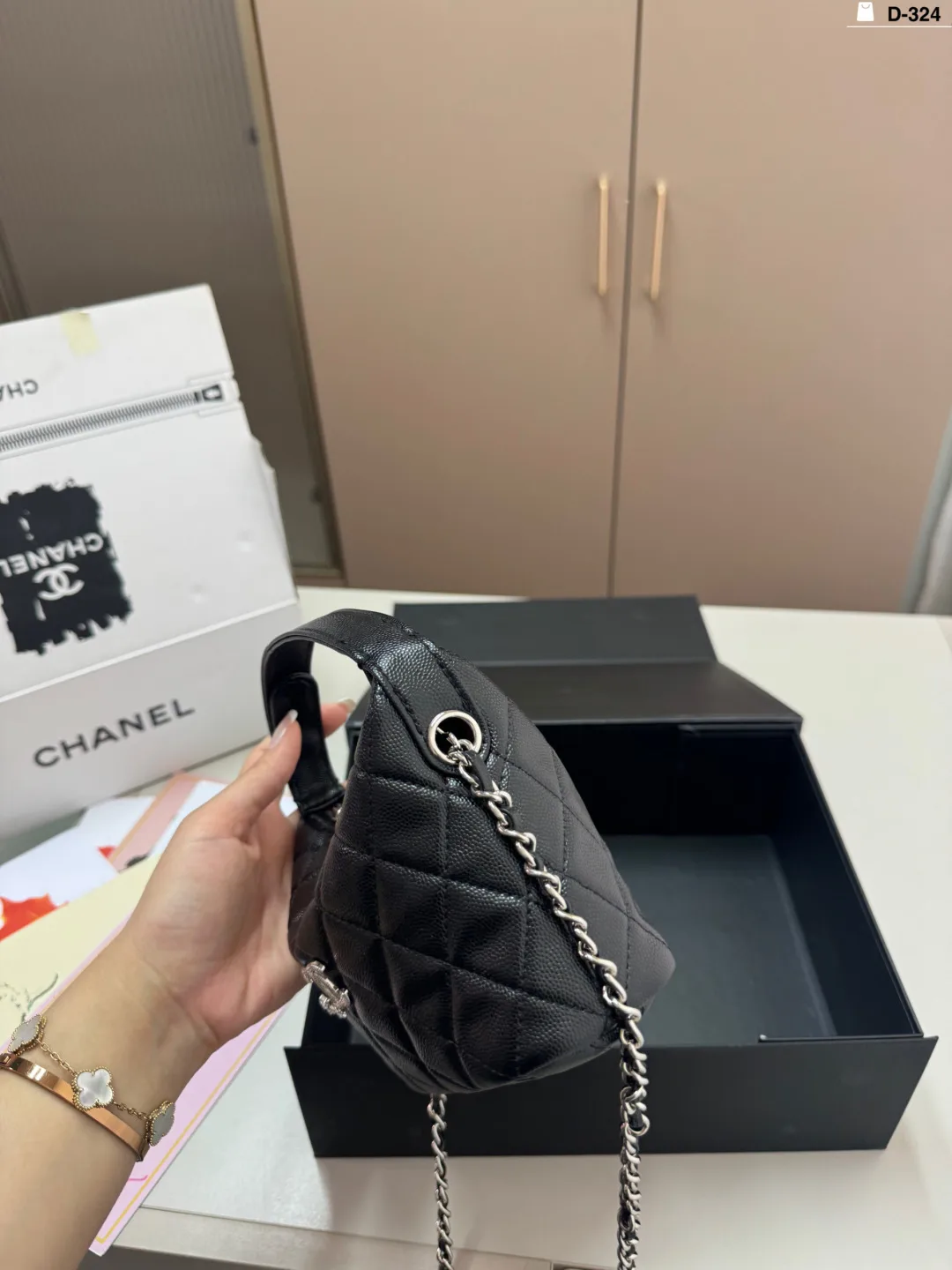 Chanel Quilted Bucket Bag in Black · view 8