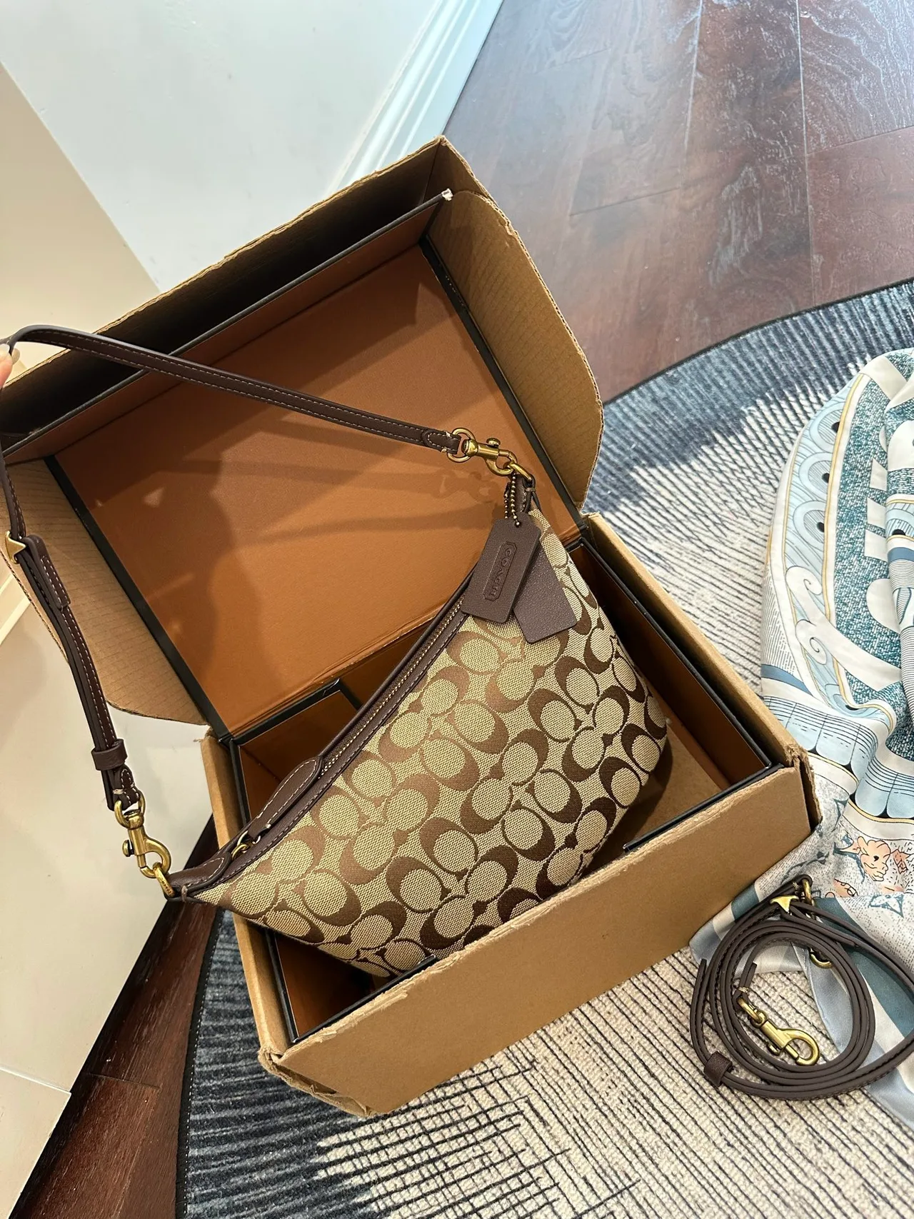 Coach Leather Hobo Bag in Beige · view 8