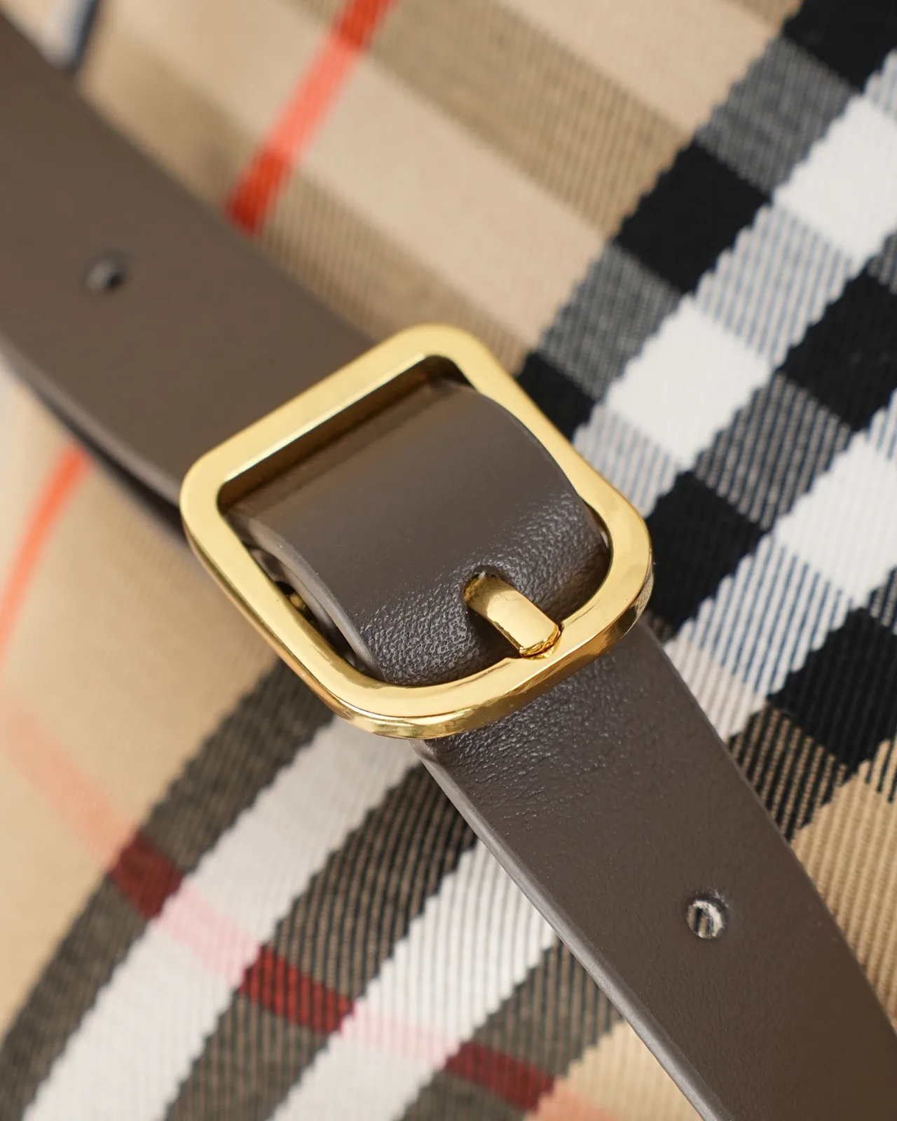 Burberry Check Bucket Bag in Beige · view 8