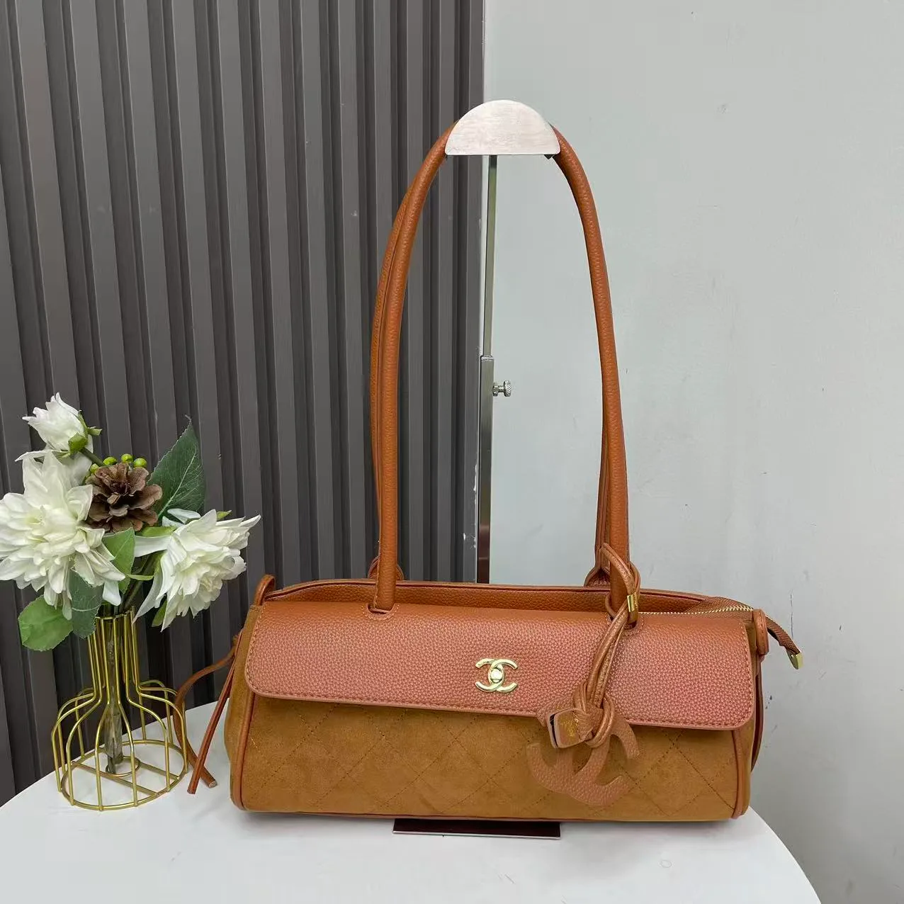 Chanel 89053 Baguette Bag in Black & Brown & Grey & Burgundy & Beige · view 2