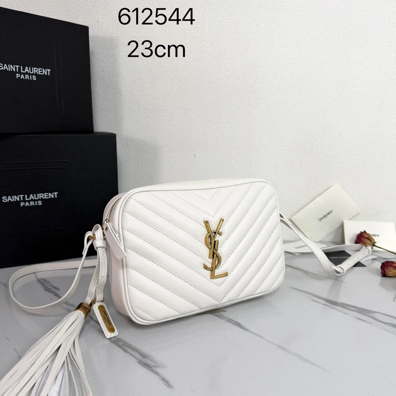 Saint Laurent Quilted Handbag in White · view 2