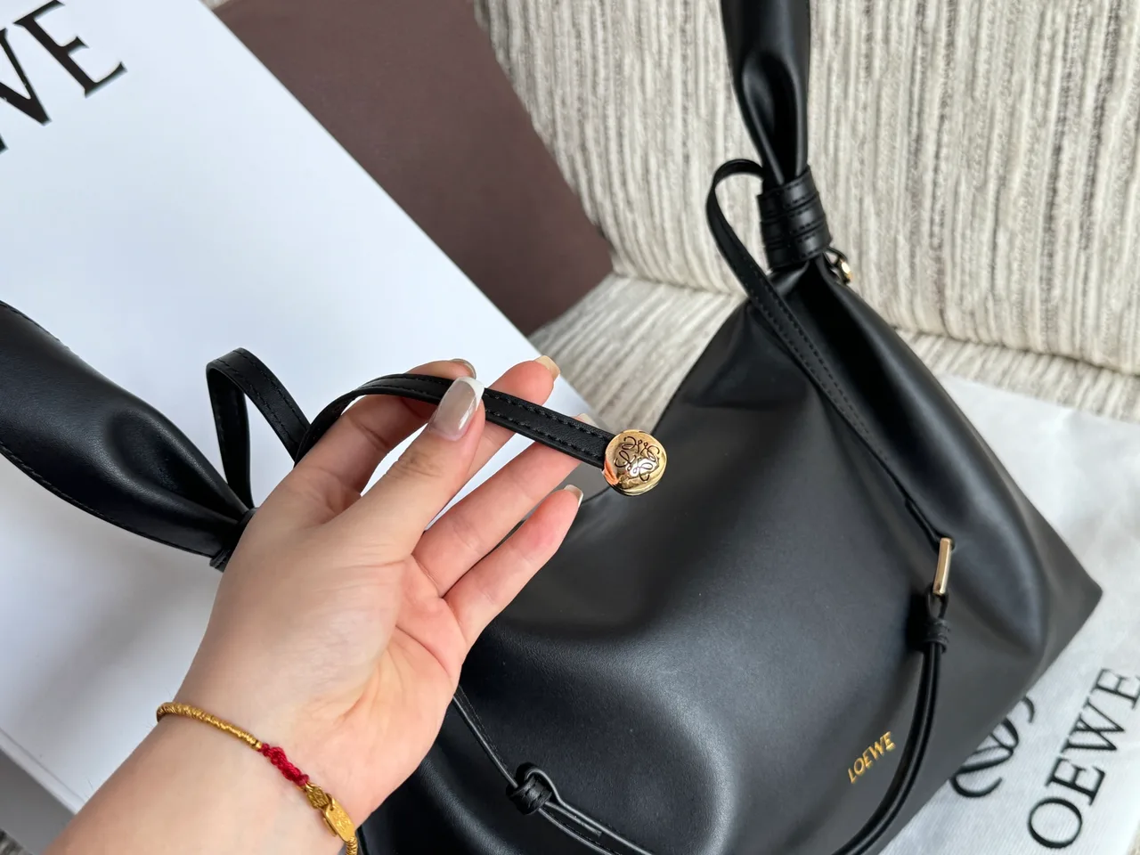 Loewe Smooth Hobo Bag in Black · view 7